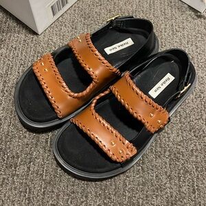 Reike Nen brown + black leather sandals